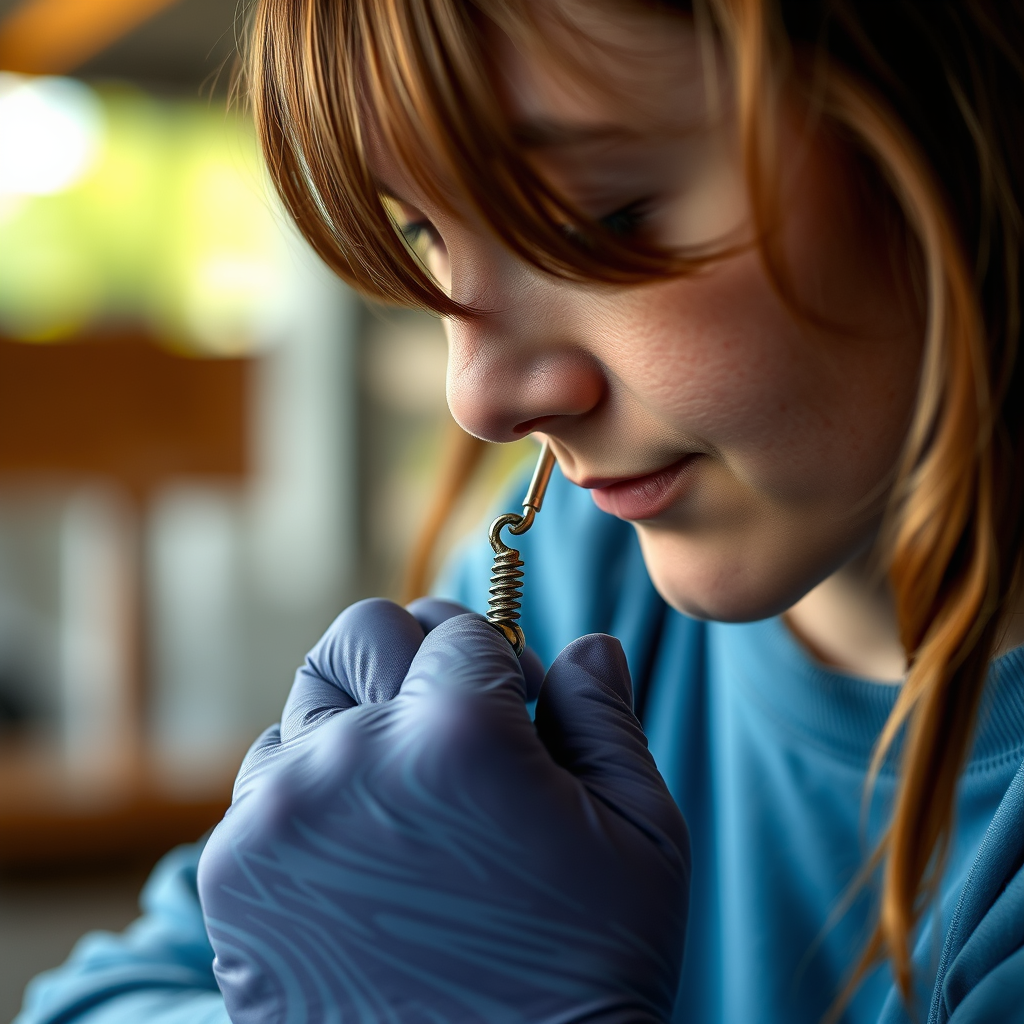 Preparing for Insertion - how to put in a corkscrew nose ring