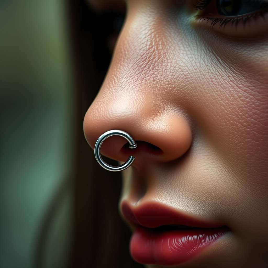 Inserting the Corkscrew Nose Ring - how to put on a corkscrew nose ring