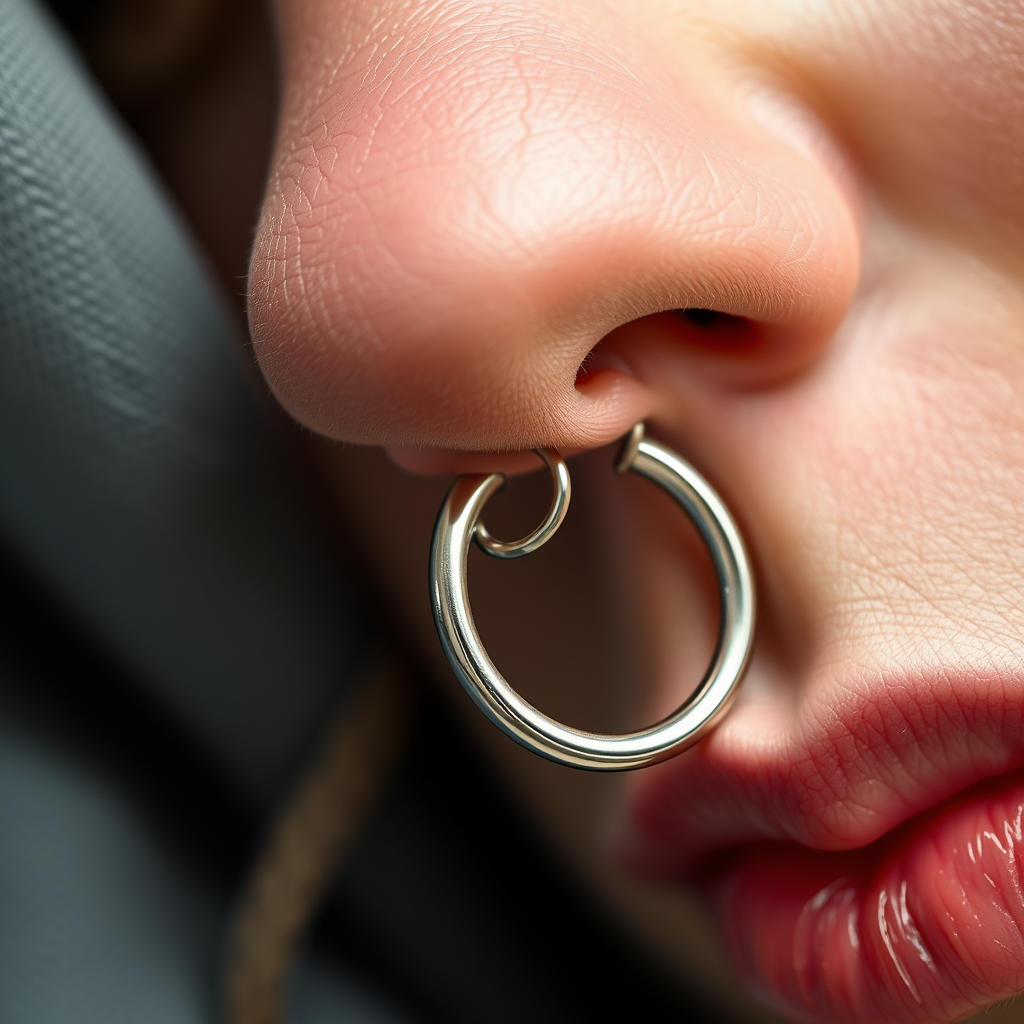 Inspecting the Nose Ring - how to remove hoop nose ring